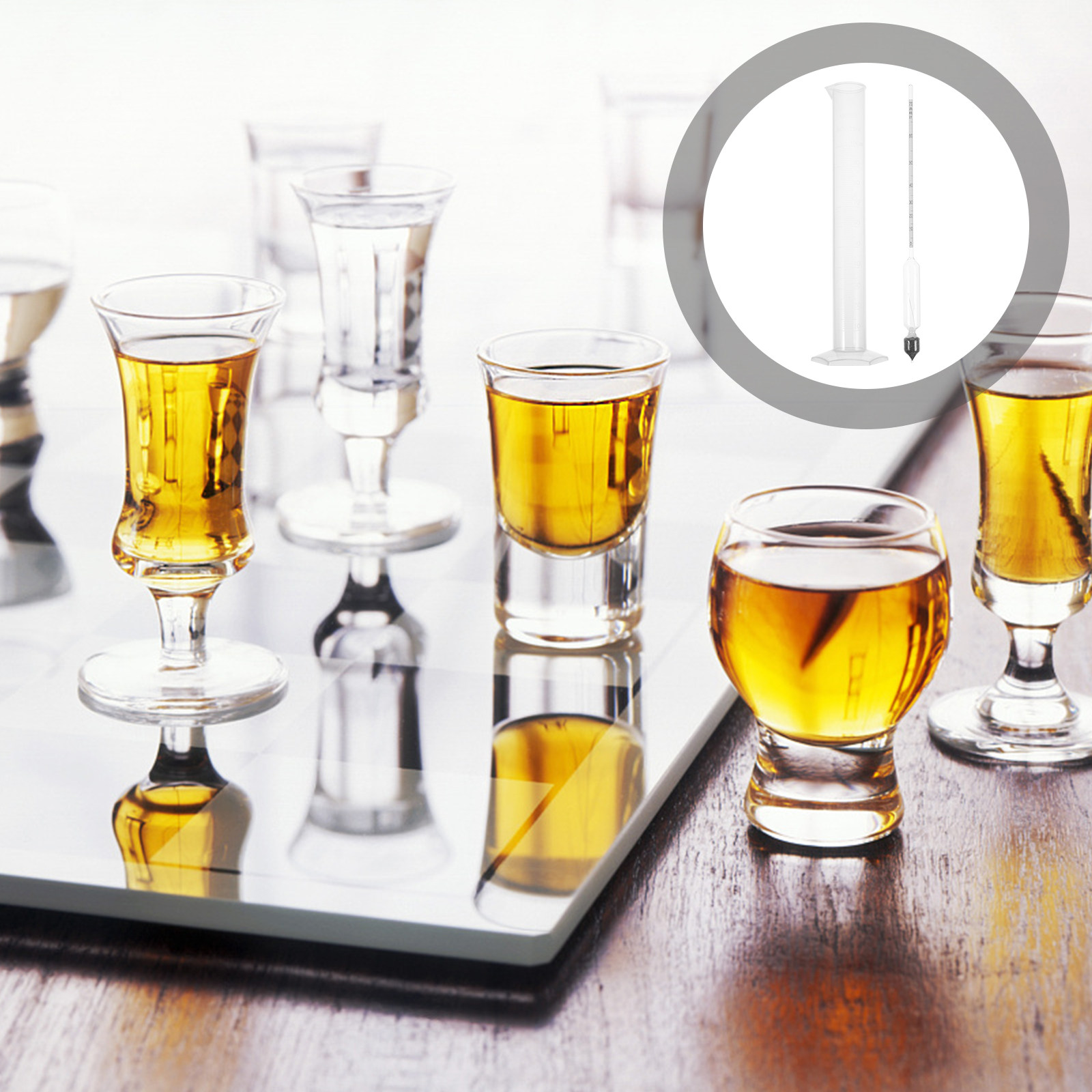 Wine Beer Cider - 1 Kit Professionnel d'Alcoolomètre en Verre,