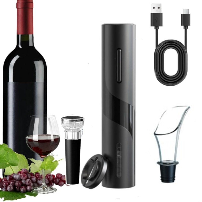 Bottle Stopper Set - Tire-bouchon électrique automatique multifonction Rechargeable, ensemble