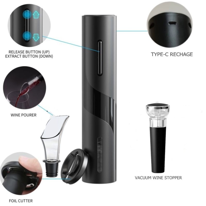 Tire-bouchon électrique automa - Bottle Stopper Set avis et prix