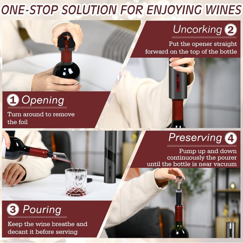 Tire-bouchon électrique automa - Bottle Stopper Set avis et prix
